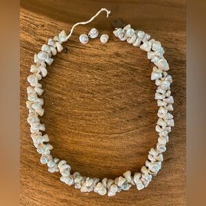 VTG 1950s Snail Turbin Shell Mother of Pearl Choker Necklace *needs repair